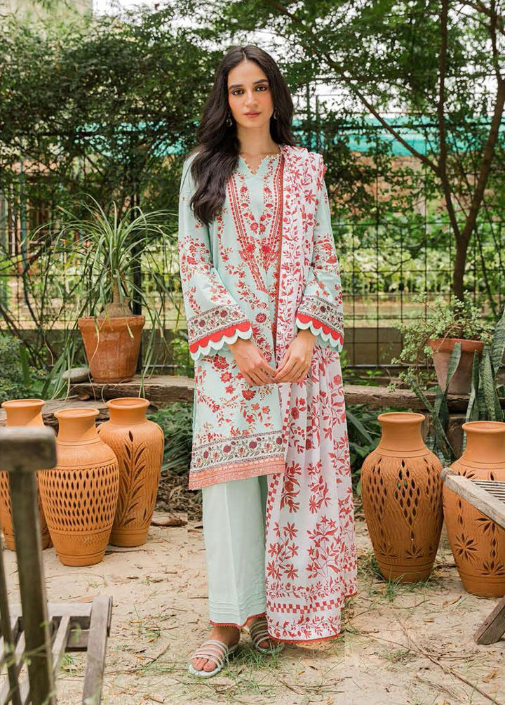 Seher By Cross Stitch Embroidered Cambric Suits Unstitched 3 Piece CS22S 06 Ivy Mermaid - Premium Collection