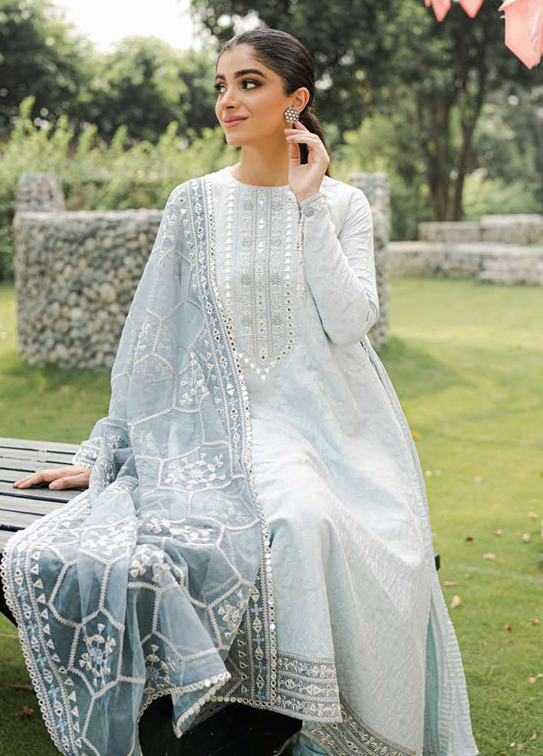 The Bride Tribe By Cross Stitch Embroidered Jacquard Suits Unstitched 3 Piece CS22BT Aab-e-Hayat - Wedding Collection