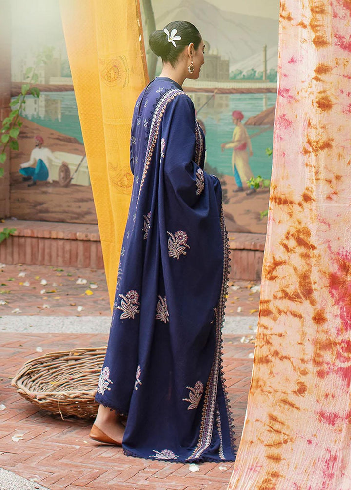 Cross Stitch Embroidered Khaddar Suits Unstitched 3 Piece CS22W 01 Cashmere Blue - Winter Collection