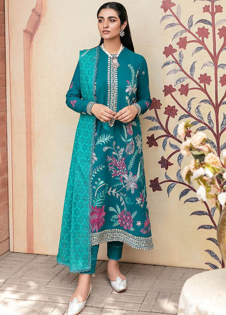 Cross Stitch Embroidered Khaddar Suits Unstitched 3 Piece CS22W 05 Garland Bloom - Winter Collection