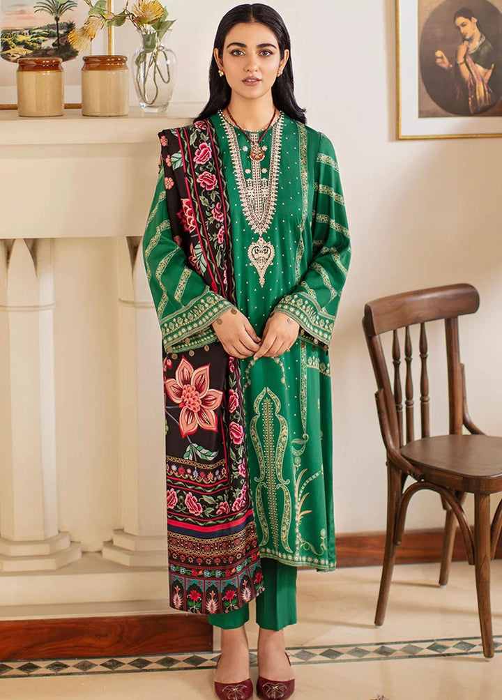 Cross Stitch Embroidered Linen Suits Unstitched 3 Piece CS22W 08 Pacific Pine - Winter Collection