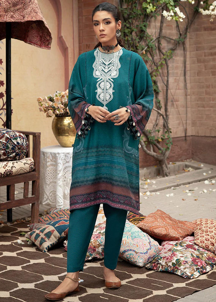 Cross Stitch Embroidered Khaddar Suits Unstitched 2 Piece CS22W 10 Speckle Forest - Winter Collection