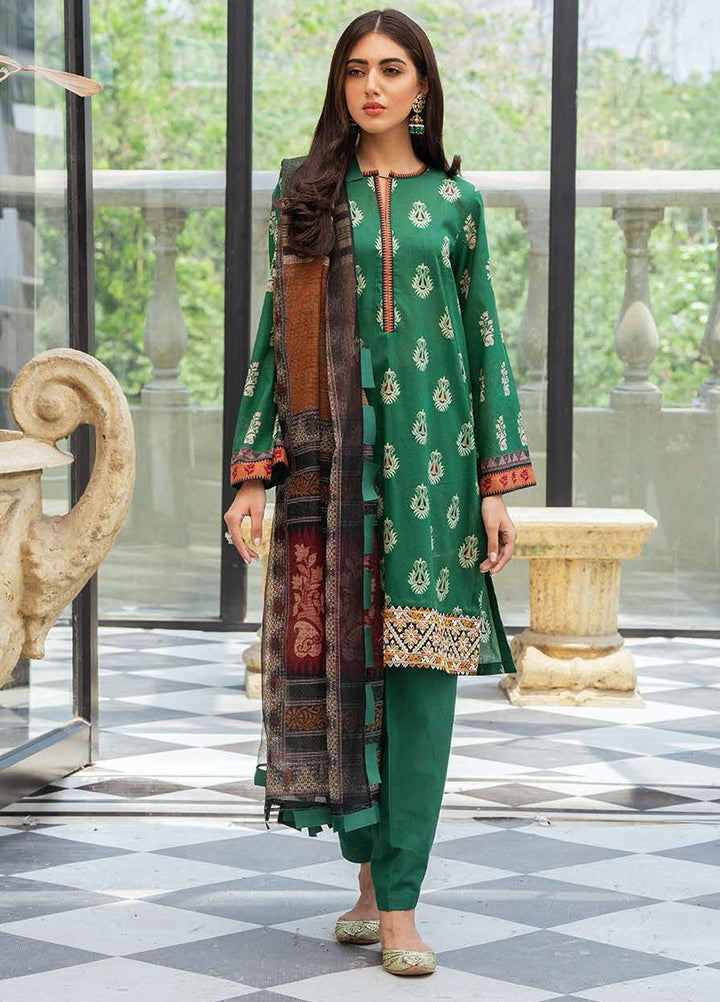 Cross Stitch Embroidered Lawn Suits Unstitched 3 Piece CS21SE D-05 ETHNIC MEADOW - Summer Collection