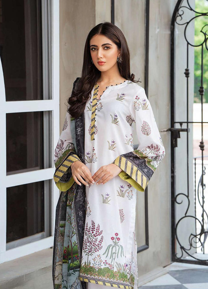 Cross Stitch Printed Lawn Suits Unstitched 3 Piece CS21SE D-12 SUMMER BLOSSOM - Summer Collection