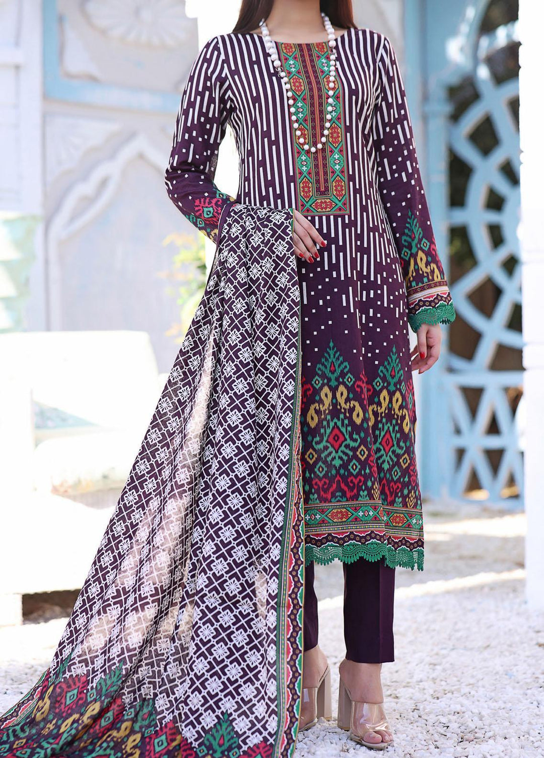 Daman By VS Textiles Printed Lawn Suits Unstitched 3 Piece VS23-D3 808-B - Summer Collection