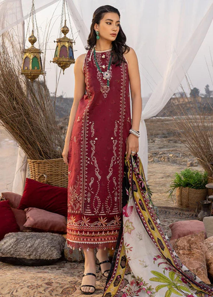 Dareen By Izel Embroidered Lawn Suits Unstitched 3 Piece IZL23D Fasana - Luxury Collection