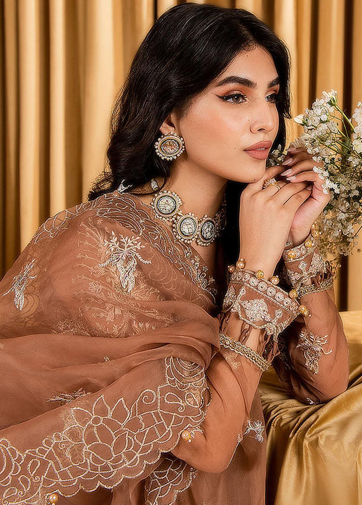 Dastaan By Neeshay Embroidered Organza Suits Unstitched 3 Piece NSH23D Shireen - Festive Collection