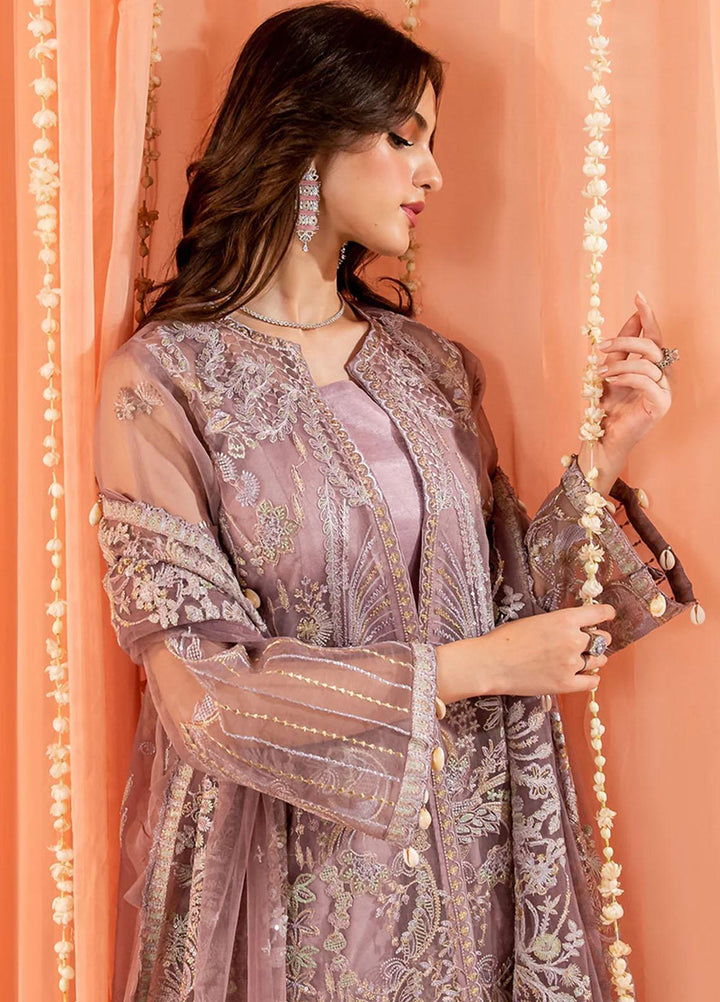 Dastaan By Neeshay Embroidered Organza Suits Unstitched 3 Piece NSH23D Gulrang - Festive Collection