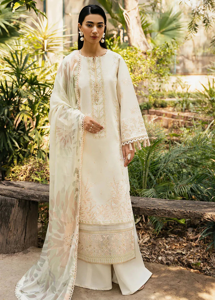 Dastak by Izel Embroidered Lawn Suits Unstitched 3 Piece IZL25D Maahay - Summer Collection