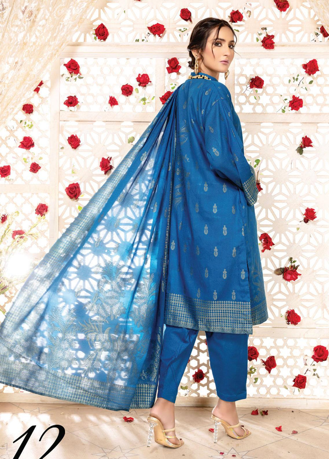 Dastan By Aalaya Banarsi Lawn Suits Unstitched 3 Piece ALY22D 12 - Summer Collection