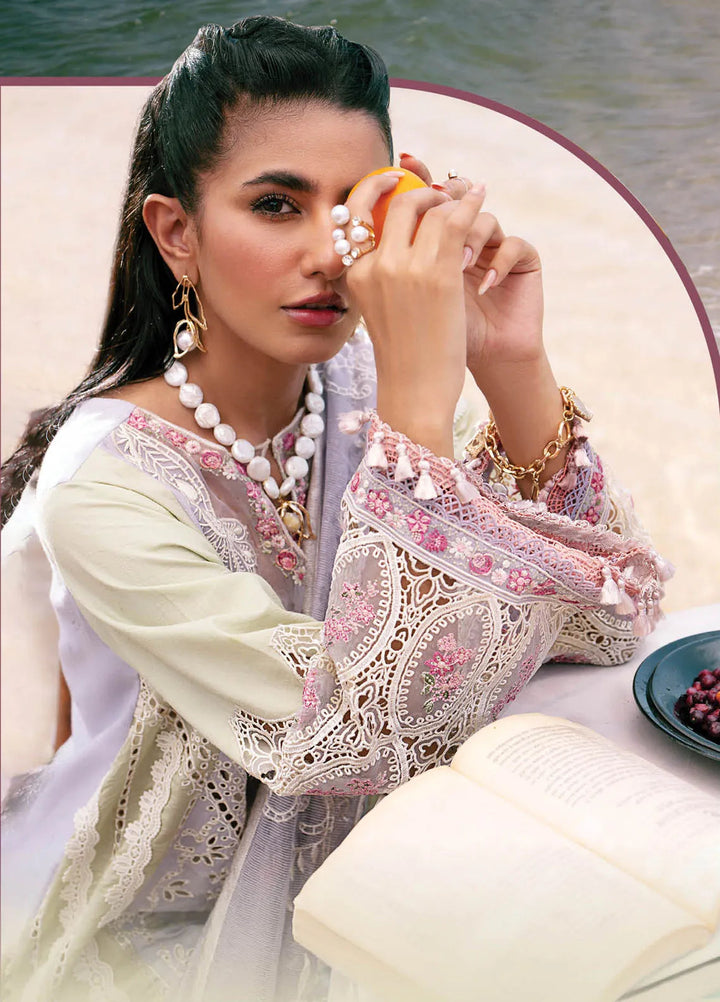 Dastan by AJR Embroidered Lawn Suits Unstitched 3 Piece AJR25D ALL-01 Wave - Luxury Collection