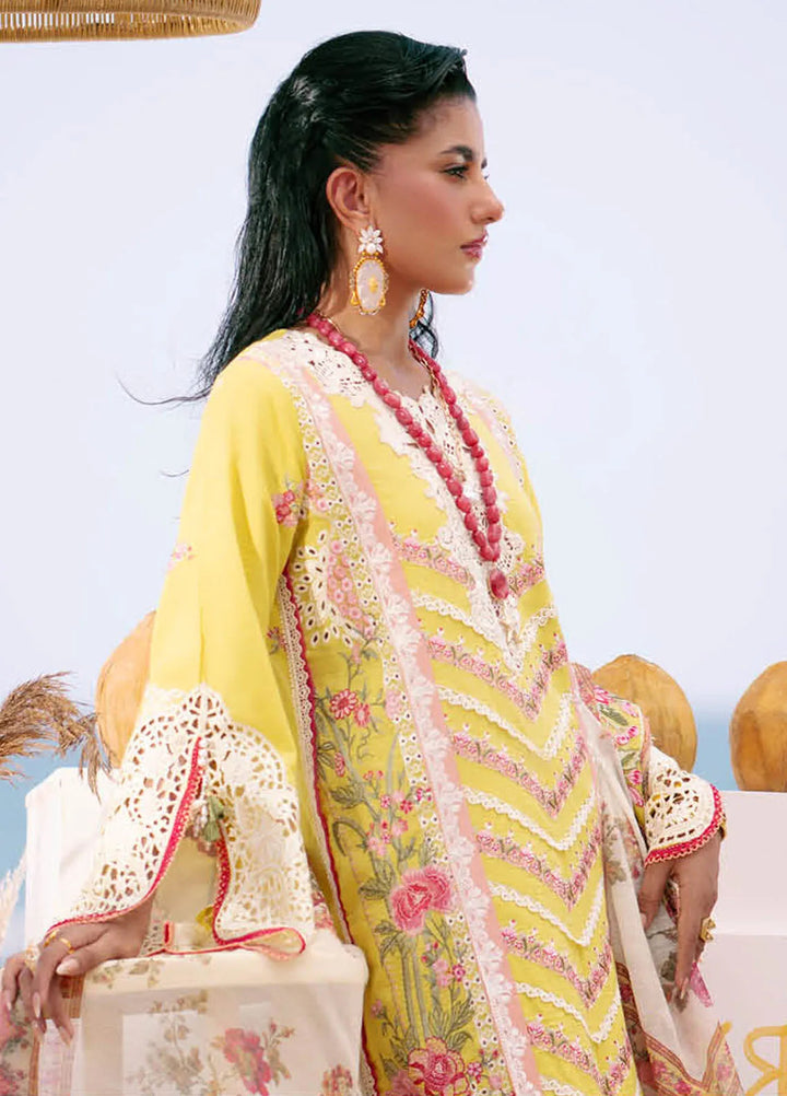 Dastan by AJR Embroidered Lawn Suits Unstitched 3 Piece AJR25D ALL-06 Sunset - Luxury Collection