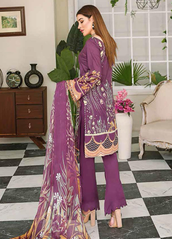 Dastoor by Ramsha Embroidered Lawn Suits Unstitched 3 Piece R21DT G-01 RICH HUES - Summer Collection