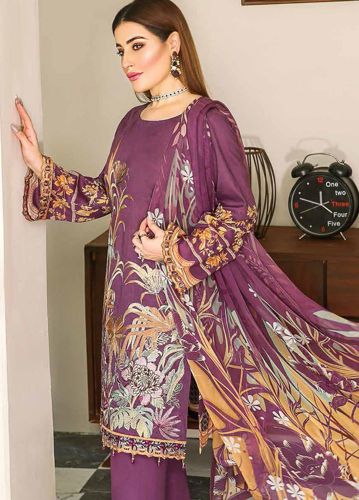 Dastoor by Ramsha Embroidered Lawn Suits Unstitched 3 Piece R21DT G-01 RICH HUES - Summer Collection