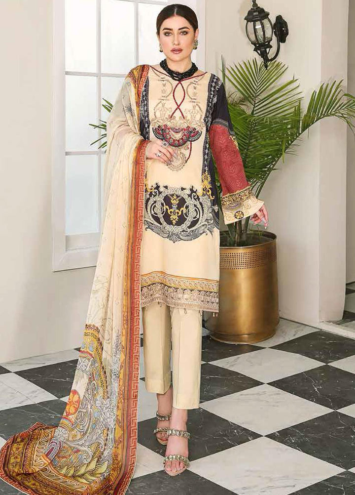 Dastoor by Ramsha Embroidered Lawn Suits Unstitched 3 Piece R21DT G-03 DISTINCT FLAIR - Summer Collection
