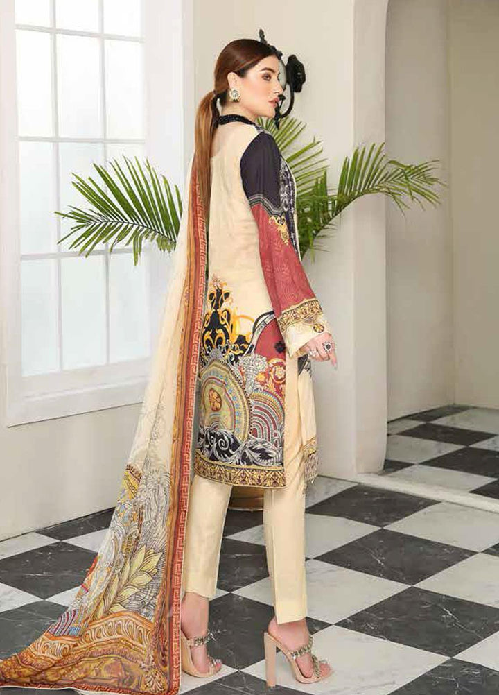Dastoor by Ramsha Embroidered Lawn Suits Unstitched 3 Piece R21DT G-03 DISTINCT FLAIR - Summer Collection