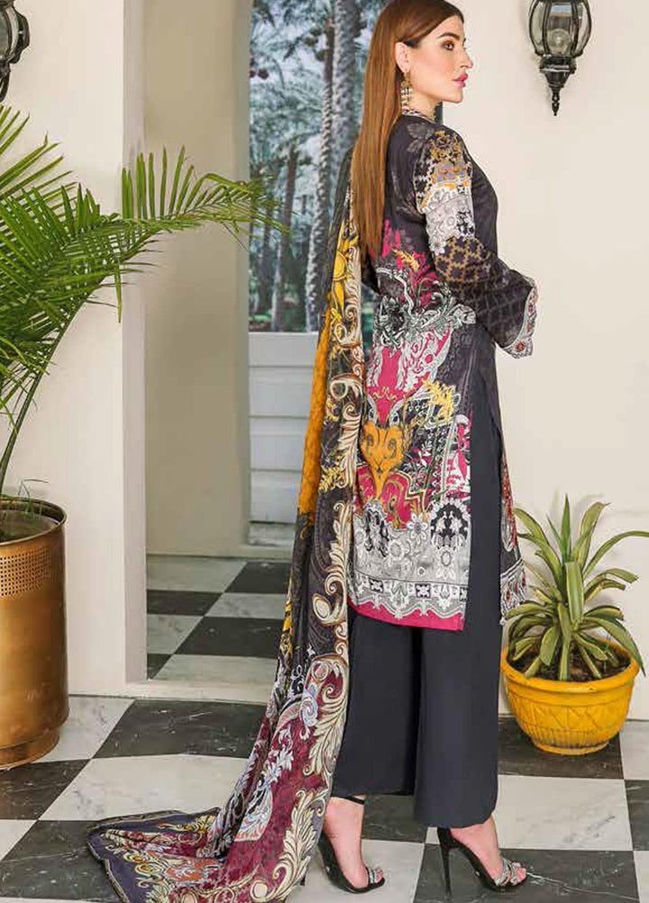 Dastoor by Ramsha Embroidered Lawn Suits Unstitched 3 Piece R21DT G-04 DARK MAGIC - Summer Collection