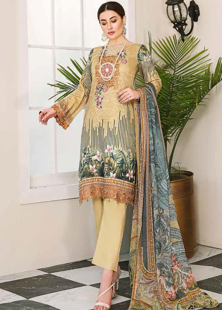 Dastoor by Ramsha Embroidered Lawn Suits Unstitched 3 Piece R21DT G-07 INSTANTLY CALMER - Summer Collection
