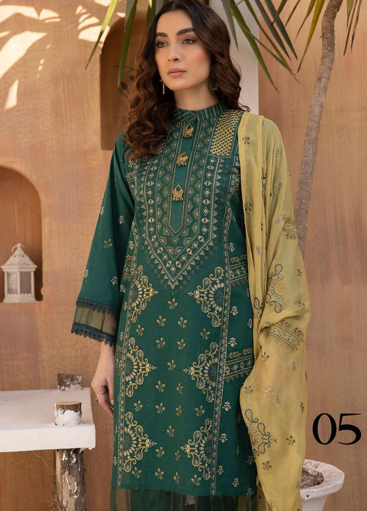 De Lace By Aalaya Embroidered Lawn Suits Unstitched 3 Piece ALY23DL D-05 - Summer Collection