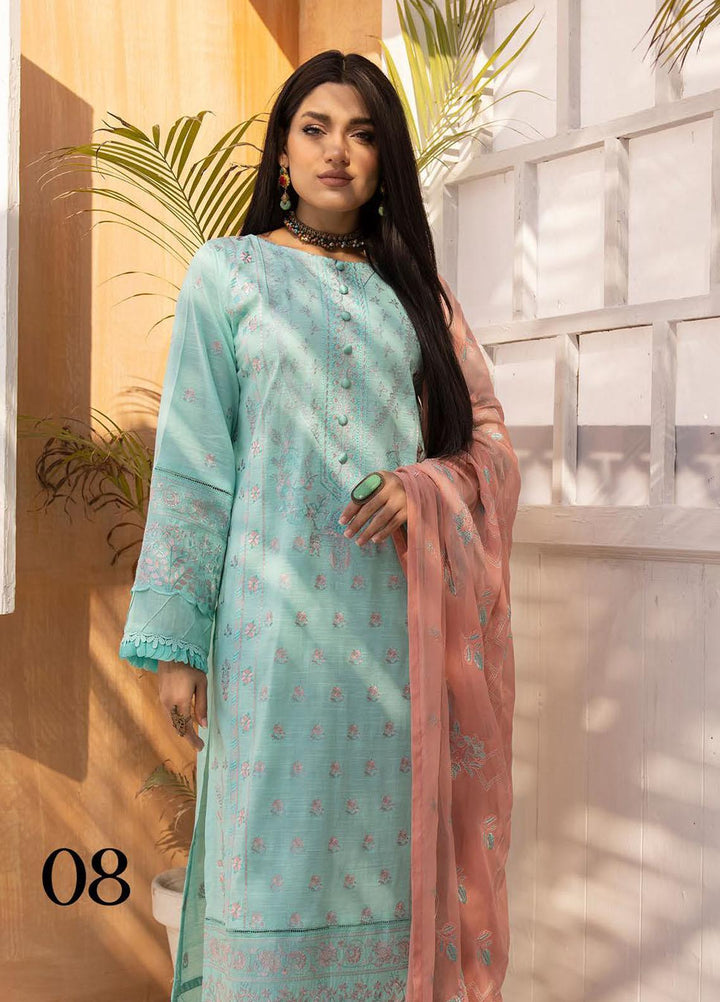De Lace By Aalaya Embroidered Lawn Suits Unstitched 3 Piece ALY23DL D-08 - Summer Collection