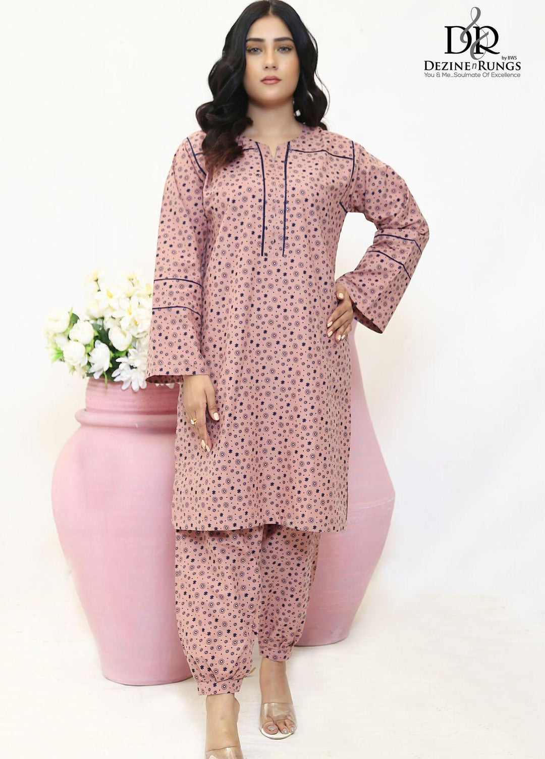 Dezine & Rungs Casual Pret Cotton 2 Piece Dress DNR23CP DNR-W07