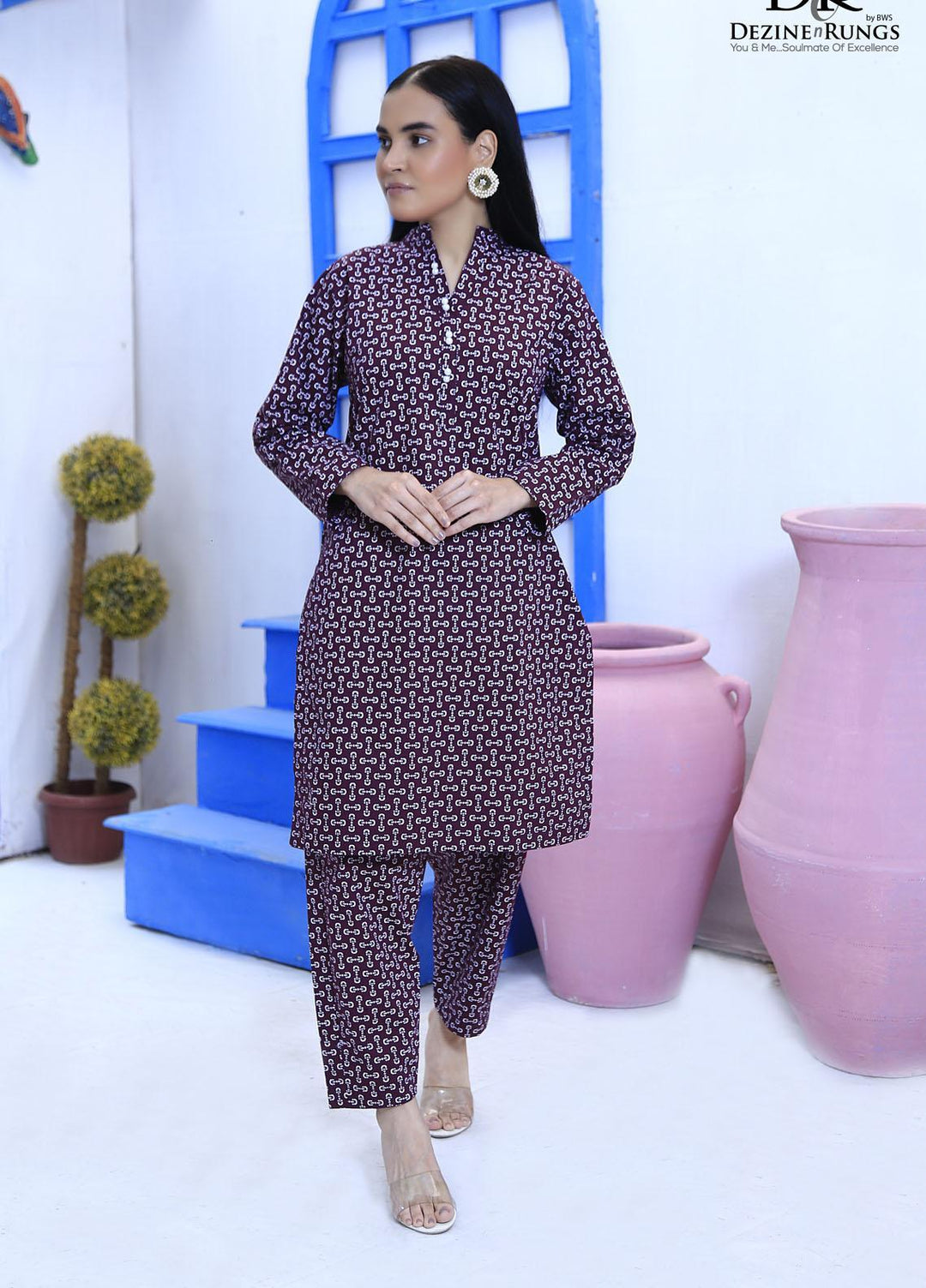 Dezine & Rungs Casual Pret Cotton 2 Piece Dress DNR23CP DNR-W10