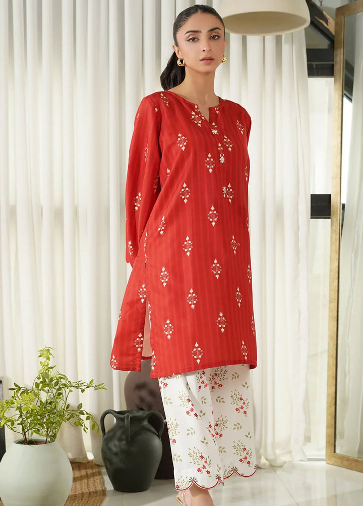 Dhaga Pret Printed Poly Cambric 2 Piece Suit Sienna