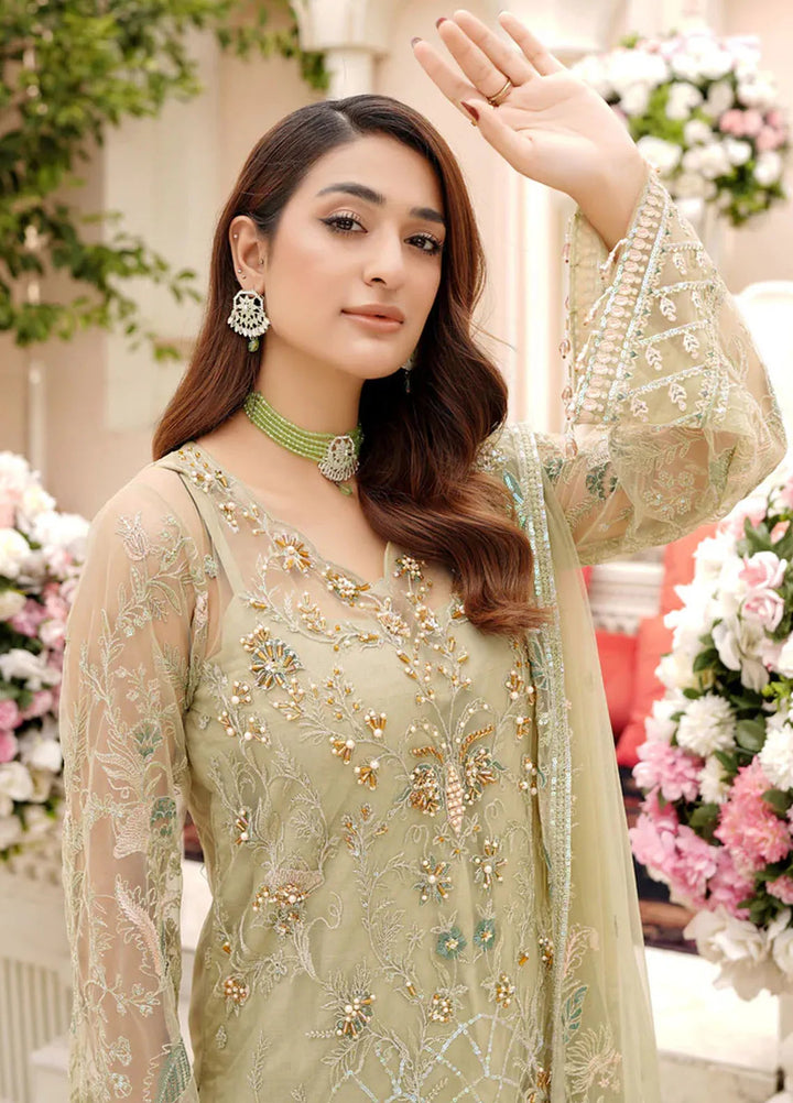 Dhanak By Ricamo Embroidered Net Suit Unstitched 4 Piece RICDH Cleo - Festive Collection