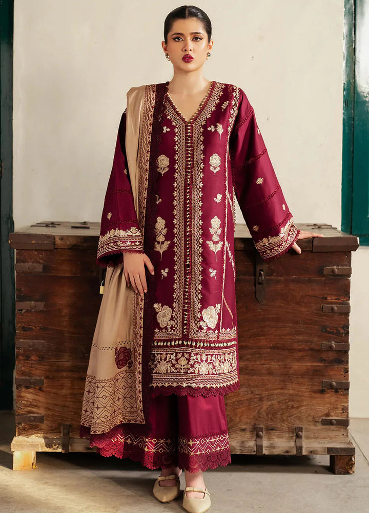 Diara By Bin Ilyas Embroidered Kotrai Suit Unstitched 3 Piece BI24DW 52-B - Winter Collection