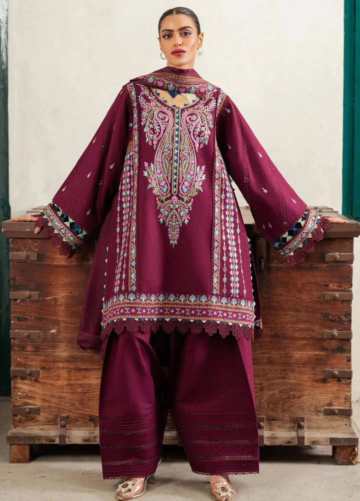 Diara By Bin Ilyas Embroidered Kotrai Suit Unstitched 3 Piece BI24DW 54-A - Winter Collection