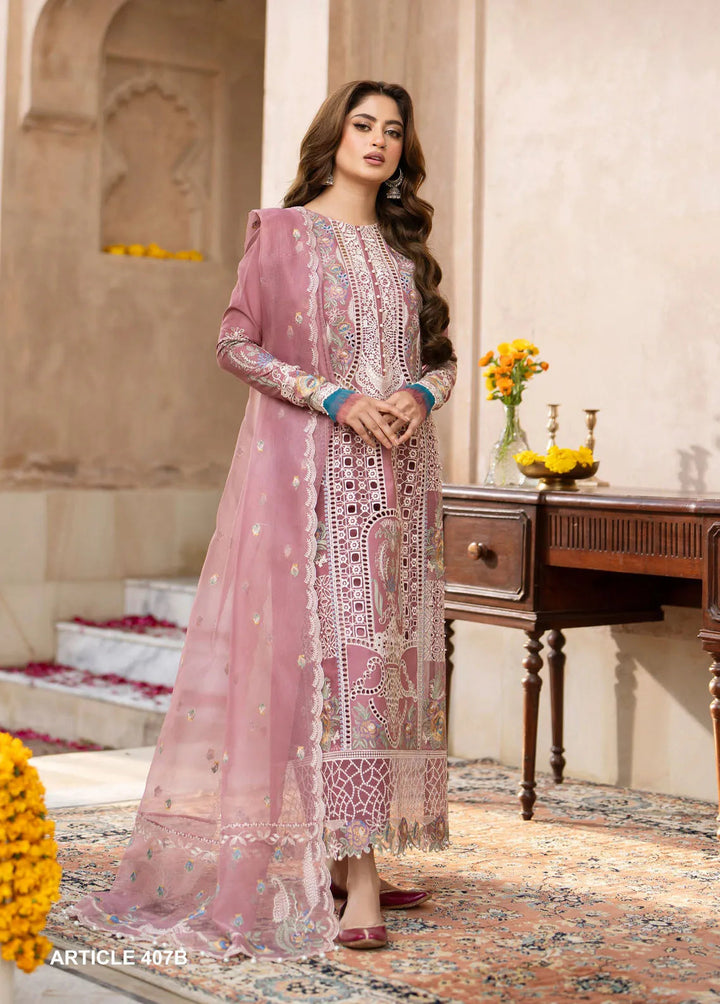 Dilbaro By Bin Ilyas Embroidered Lawn Suits Unstitched 3 Piece BI24D 407B - Festive Collection