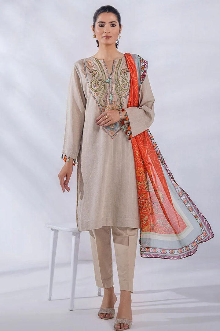 Malook By Shazia Ovais Pret Embroidered Lawn 3 Piece Suit MLK23D Iksha