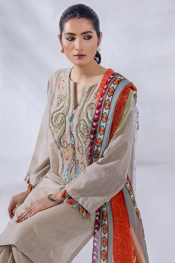 Malook By Shazia Ovais Pret Embroidered Lawn 3 Piece Suit MLK23D Iksha