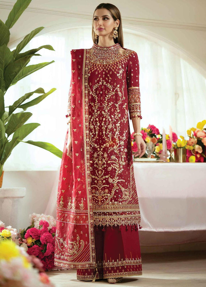Dilnaaz By Qalamkar Embroidered Raw Silk Suits Unstitched 3 Piece QLM23DZ DN-3 Zaina - Wedding Collection