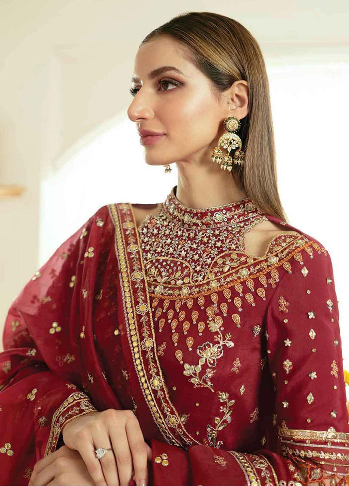 Dilnaaz By Qalamkar Embroidered Raw Silk Suits Unstitched 3 Piece QLM23DZ DN-3 Zaina - Wedding Collection