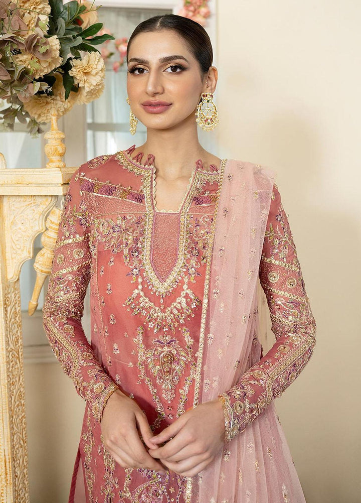 Dilnaaz By Qalamkar Embroidered Organza Suits Unstitched 4 Piece QLM23DZ DN-5 Samara - Wedding Collection