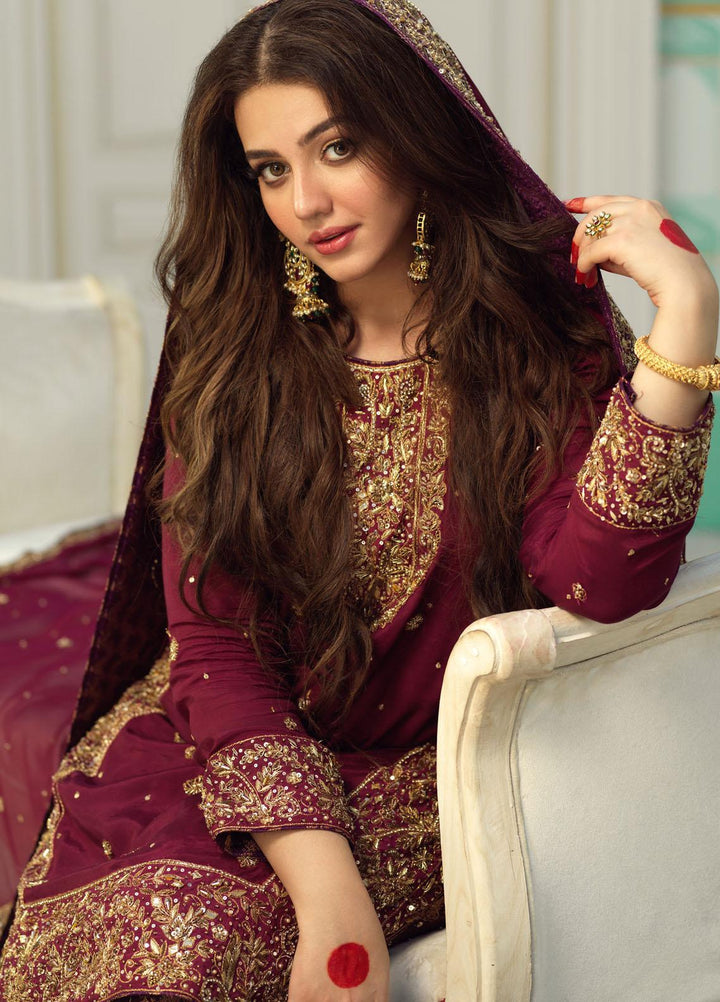 Zaaviay Luxury Pret Embroidered Raw Silk 3 Piece Dress ZOHRA JABEEN