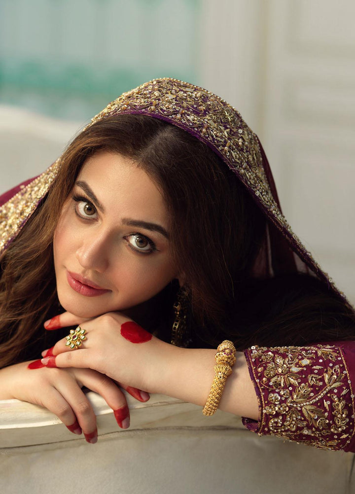 Zaaviay Luxury Pret Embroidered Raw Silk 3 Piece Dress ZOHRA JABEEN