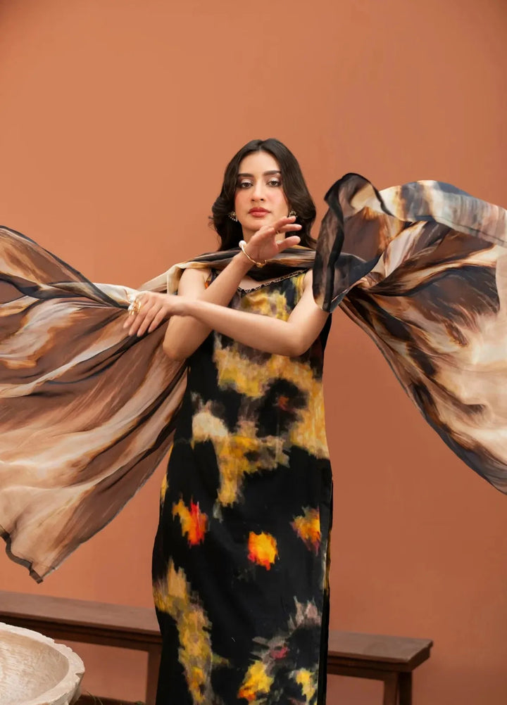 Dusky Delight by Feathers Pret Printed Lawn 3 Piece Suit Meraki