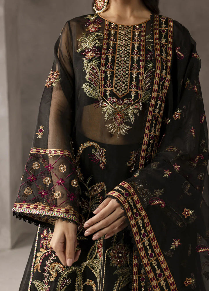 Eblouir by Imran Ramzan Embroidered Organza Suits Unstitched 3 Piece IR25EB Fleurs de Minuit - Festive Collection