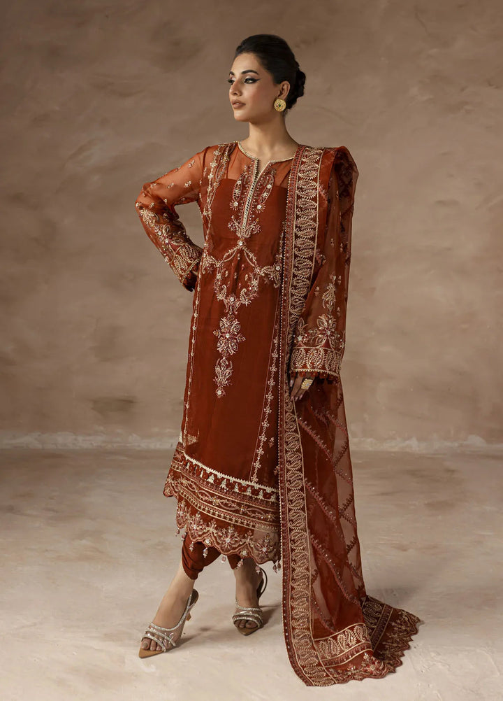 Eblouir by Imran Ramzan Embroidered Organza Suits Unstitched 3 Piece IR25EB Rouge Envoutant - Festive Collection