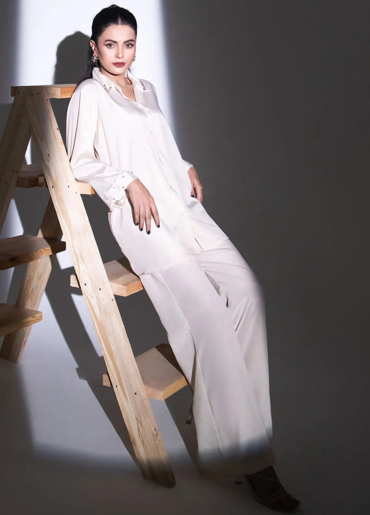 Eclipse by Slay Wear Pret Solid Tropical 2 Piece Suit Powdered Pearl