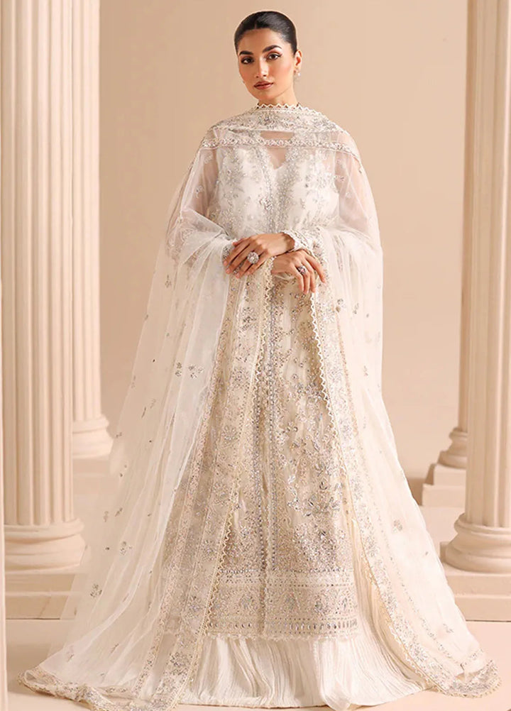 Edel by Saffron Embroidered Organza Suit Unstitched 3 Piece SFR24E D-03 Glided Frost - Formal Collection