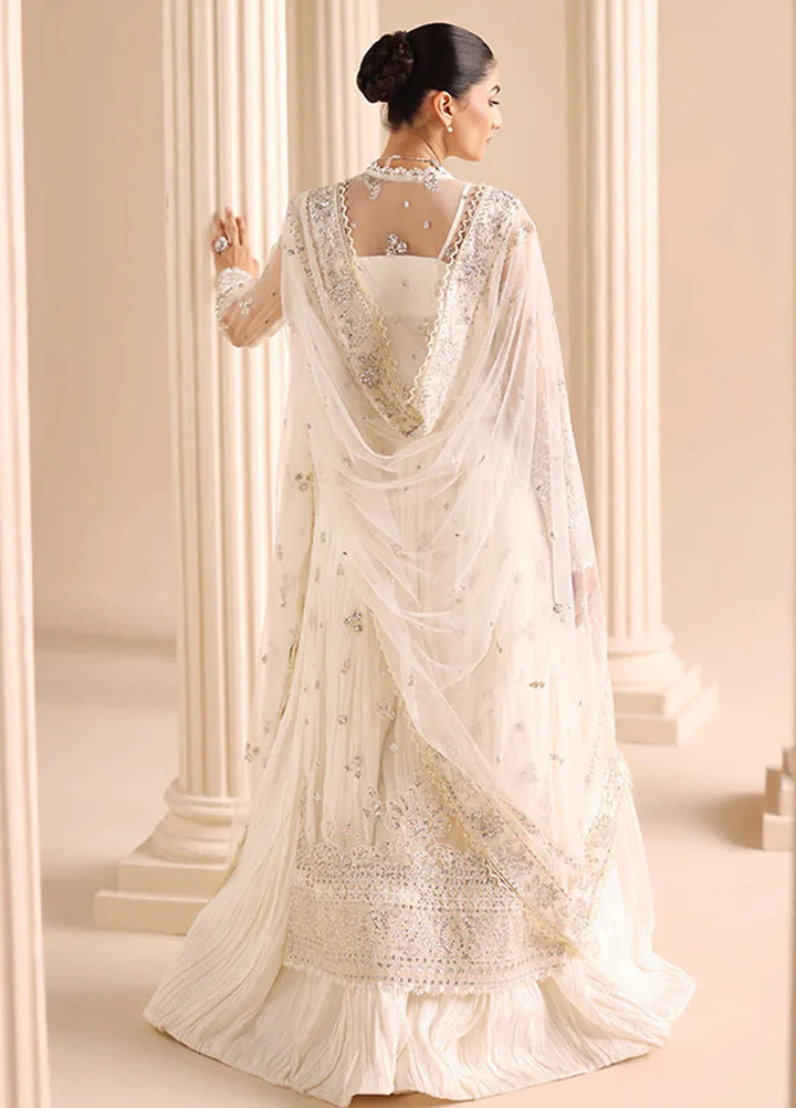 Edel by Saffron Embroidered Organza Suit Unstitched 3 Piece SFR24E D-03 Glided Frost - Formal Collection