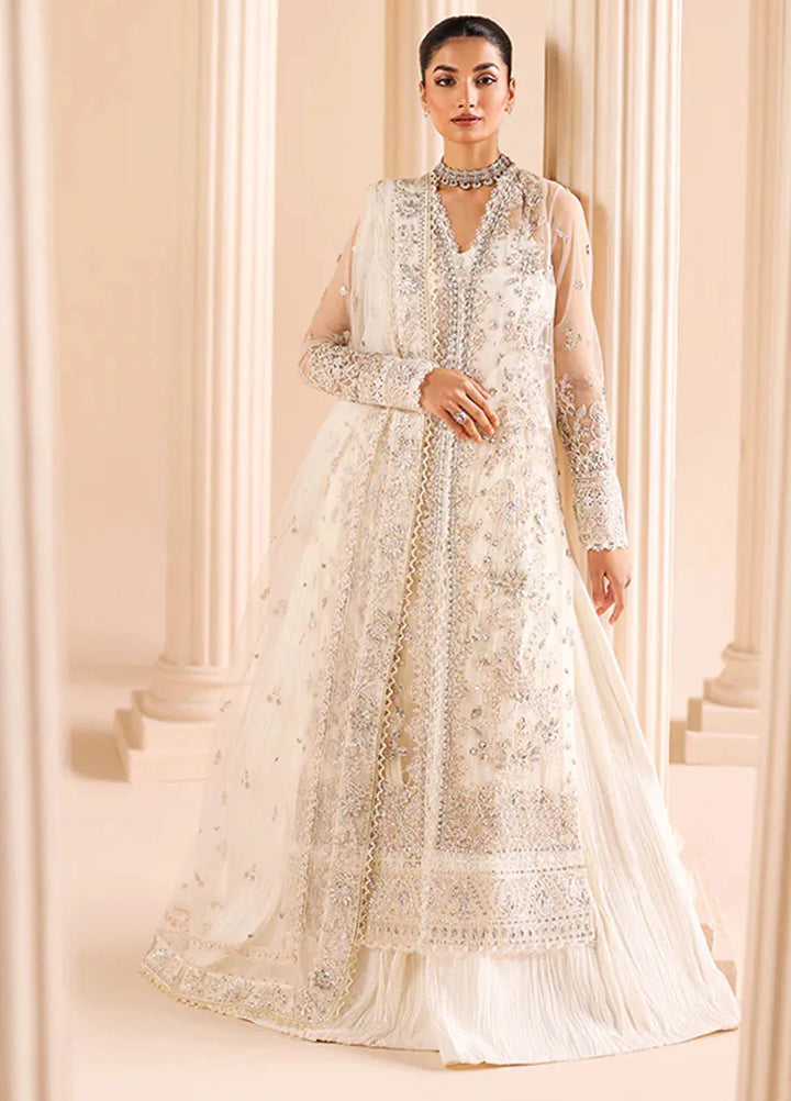 Edel by Saffron Embroidered Organza Suit Unstitched 3 Piece SFR24E D-03 Glided Frost - Formal Collection