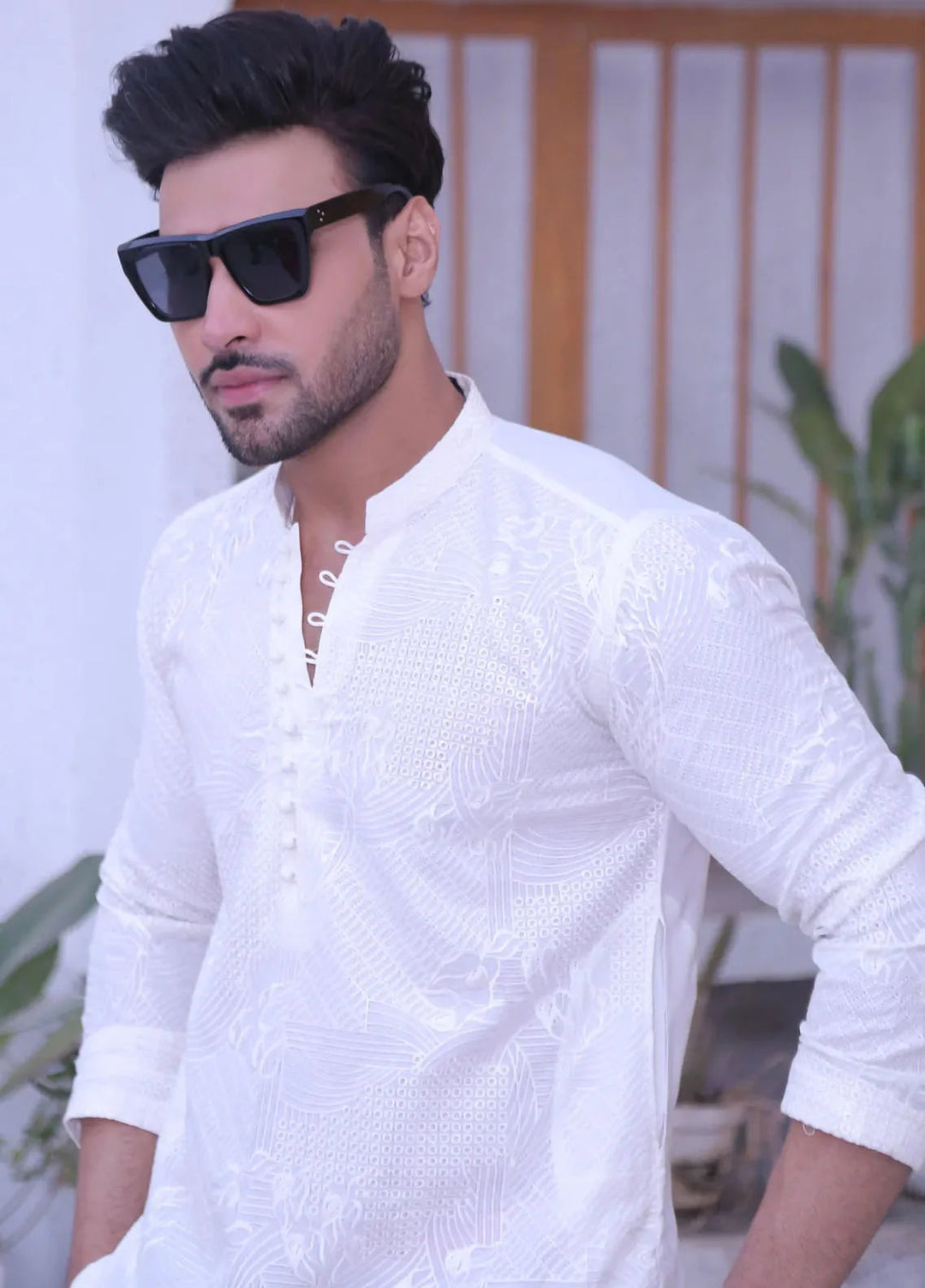 Edge Republic Pret Chikankari Cotton Silk Kurta Pajama ER MR 45