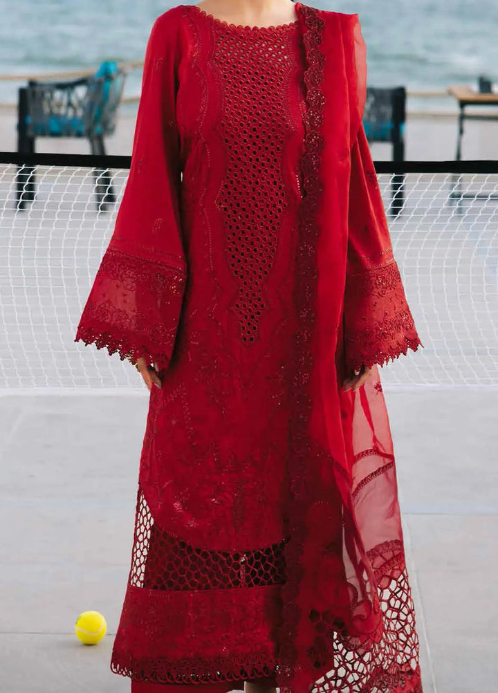 Eid Escape By Nureh Chikankari Lawn Suit Unstitched 3 Piece NU24EE NE-91 Mireille - Festive Collection