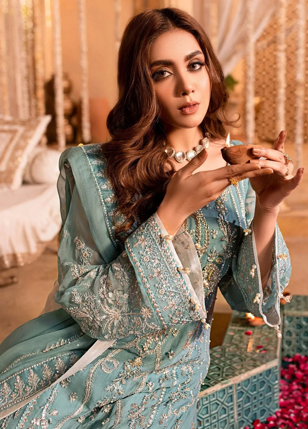 Eileen Embroidered Chiffon Suit Unstitched 4 Piece EL24C D1-ANAYA - Luxury Collection