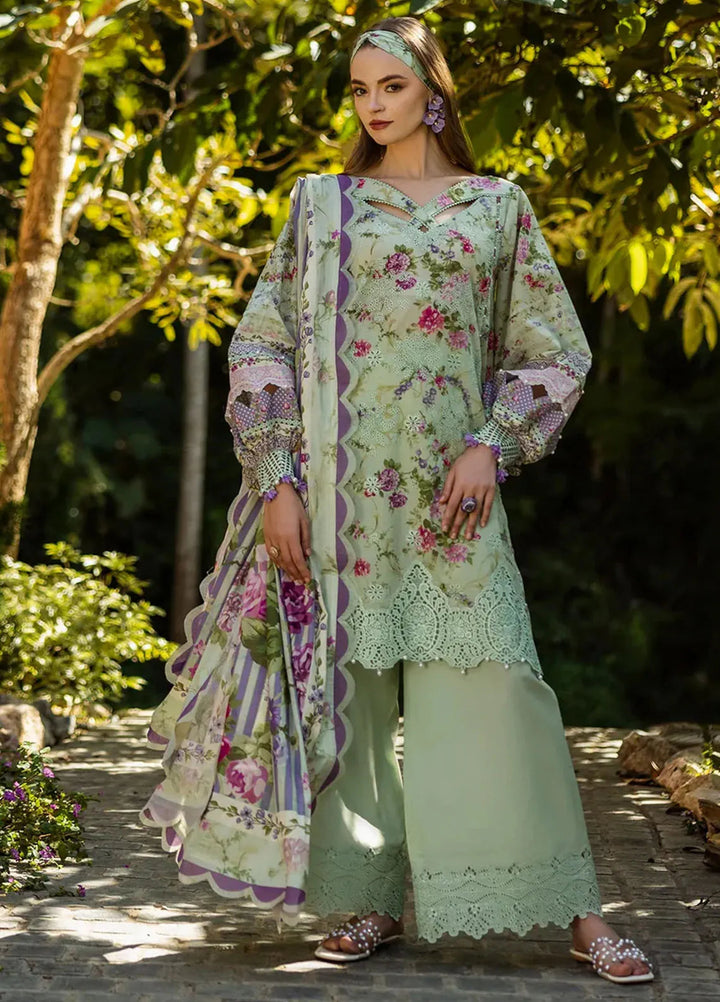 Elaf Chikankari Lawn Suits Unstitched 3 Piece EF25PC ELK-03A Floreale - Summer Collection