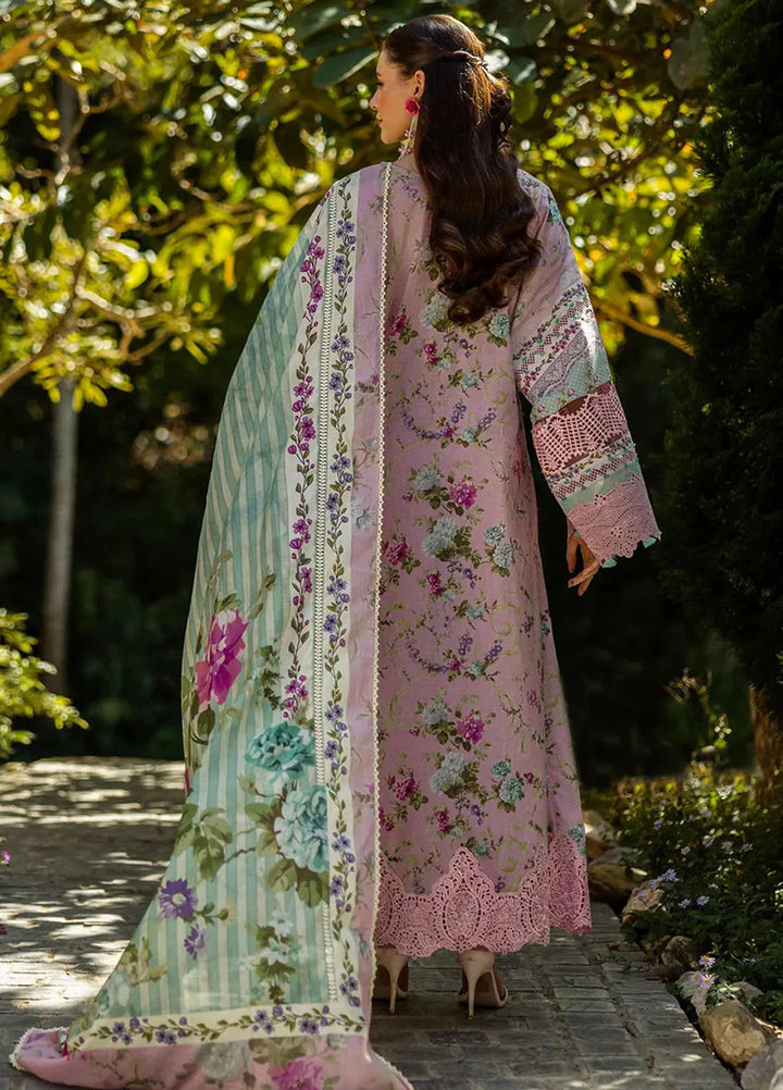 Elaf Chikankari Lawn Suits Unstitched 3 Piece EF25PC ELK-03B Princess Rose - Summer Collection